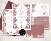 Wedding Invitation & Save the Date Template Bundle | Modern Wedding RSVP, Place Card, Details, ThankYou Note | Canva Edit | Instant Download