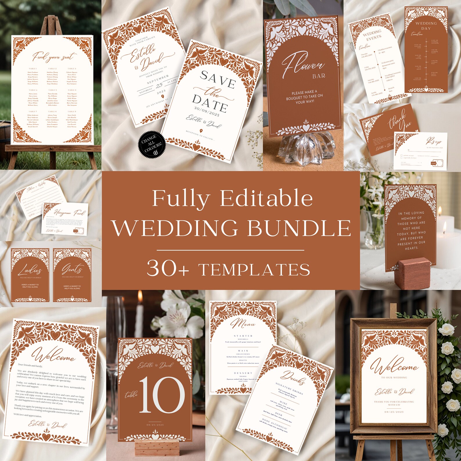 Wedding Bundle Template | Modern Wedding Sign Templates | Unique ...