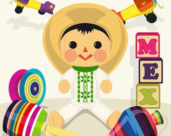 Mexikanische Spielzeug-Vektorillustration – ideal für Geburtstagseinladungen, zum Bedrucken von T-Shirts, Tragetaschen, Tassen und mehr | ClipArt | SVG| PNG| EPS