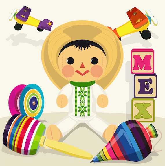 Mexican Toys Vector Illustration Ideal to Make Birthday Etsy