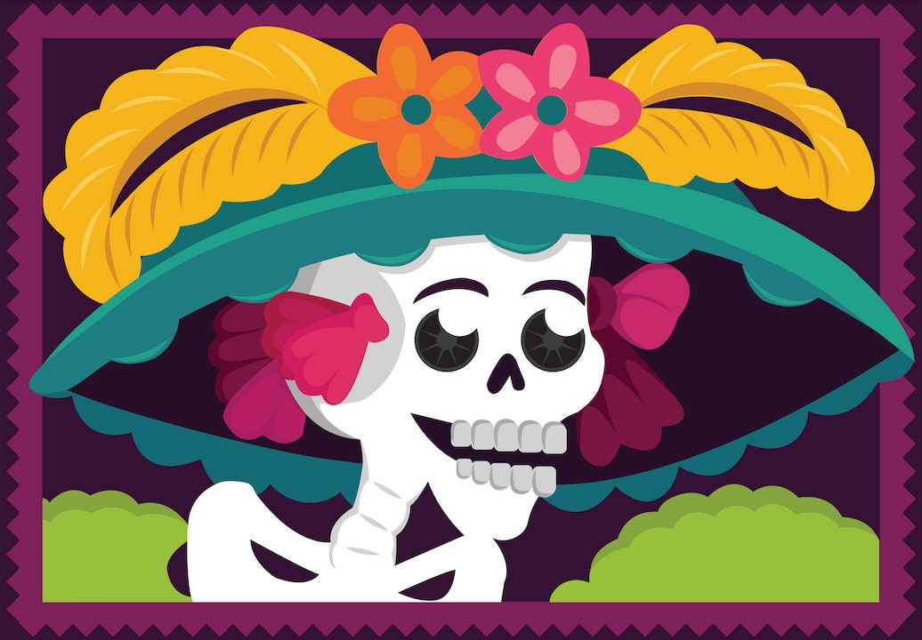 Day of the Dead Graphic Mexican Catrina Clipart Dia De Los - Etsy