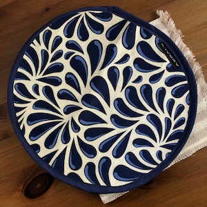 Tortilla Holder, Mexican Talavera | Tortilla Warmer | Table wear | Mexican Table Decor | blue tortilla holder | Home decor | Perfect Gift!