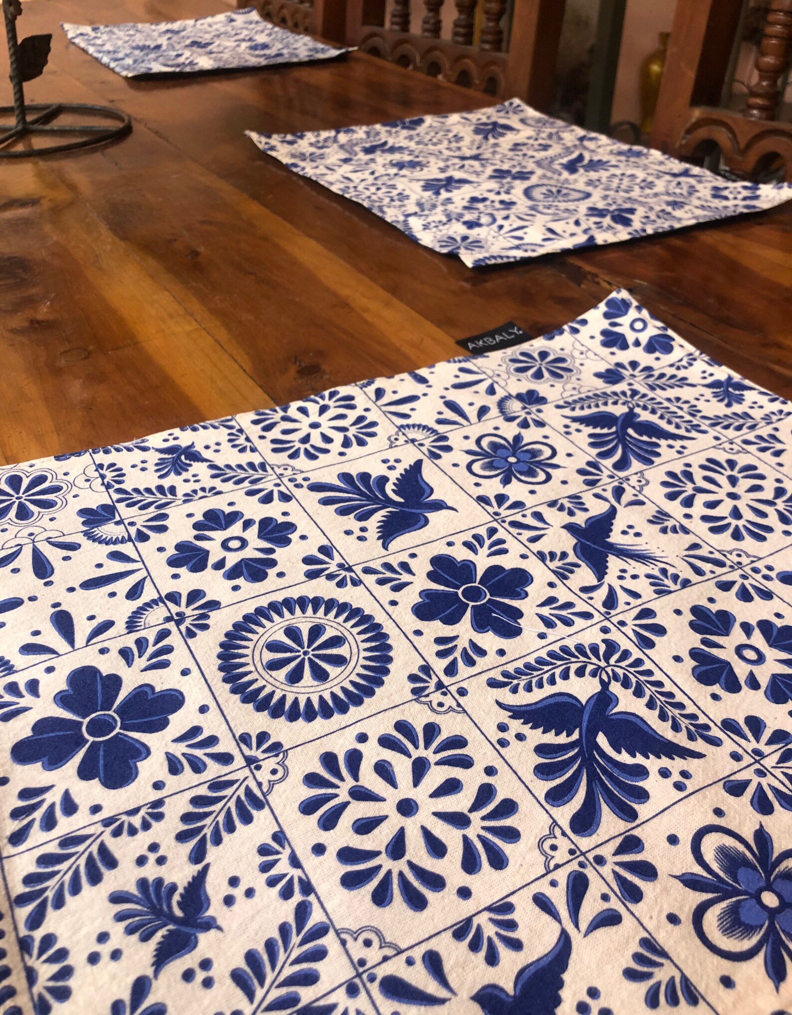 Placemats Mexican Talavera Tiles Cotton Canvas Placemats Etsy Hong Kong