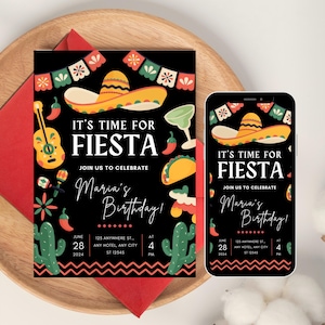 Party Invitation | Mexican Fiesta | Mexican Birthday Invite | Mexican Theme Invitation | Editable Invite | CanvaEdit | Instant Download!