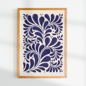 Blue Talavera Printable Wall Art | Abstract Art Print | Modern Decorative wall art | Talavera Wall Decor | Print-Ready | Instant download!