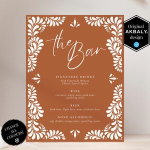 Talavera Bar Menu Template | Talavera Bar Sign Print | Mexican Event Printable Sign | Signature Drink Menu | CanvaEdit | Instant Download