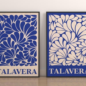 Talavera Printable Wall Art Set of 2 | Modern Matisse - Decorative wall art | Abstract Talavera Wall Decor | Wall Hanging | instant download