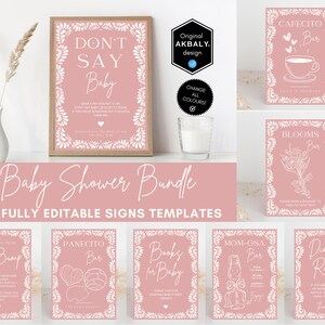 Cielito Lindo Talavera Baby Shower Signs Templates Bundle | Papel Picado Shower Decor | Cielito Lindo Theme | Canva Edit | Instant Download