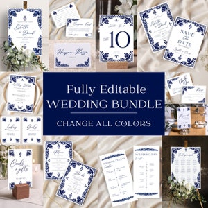 Talavera-Vorlage für Hochzeitspakete | Moderne Vorlagen für Hochzeitsschilder | Hochzeitsschild-Drucke | Einfache Canva-Bearbeitung | Vollständig editierbar | Sofortdownload