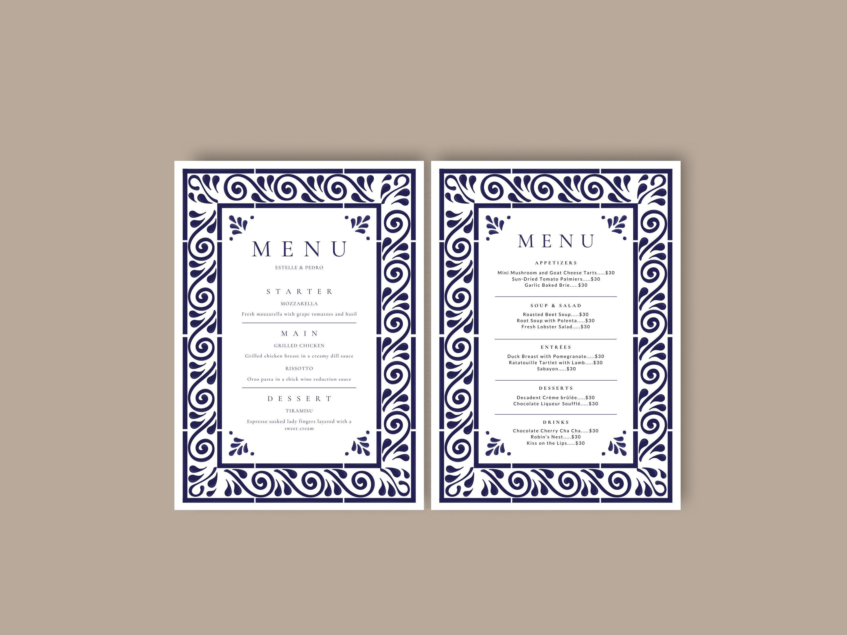 Mexican Talavera Tiles Menu Template #7 - Digital Format for ...