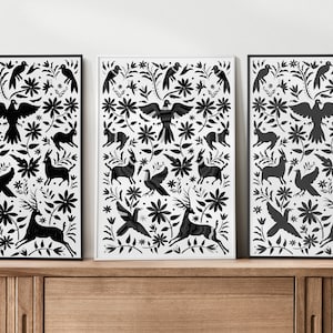 Mexico Otomi Printable Wall Art | Modern Art Prints | Abstract Decorative Wall Art | Large Size - Set of 3 | Instant download | Print-Ready!