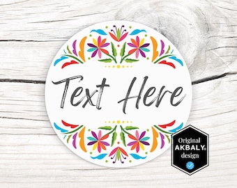 Mexican Otomí Style Customizable Stamp Design | Digital Files | ClipArt | SVG | PNG | EPS | Adobe Illustrator | Editable File | Customizable