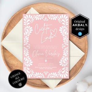Cielito Lindo Mexican Talavera Invitation | Pink Baby Shower Invite, Talavera Inspired | Cielito Lindo Theme | Canva Edit | Instant Download
