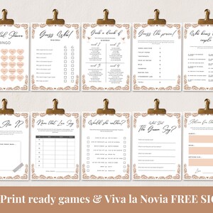Viva La Novia Talavera Bridal Games Bundle | Papel Picado Bridal Stationery | Clay Talavera Wedding Prints | Canva Edit | Instant Download! image 2