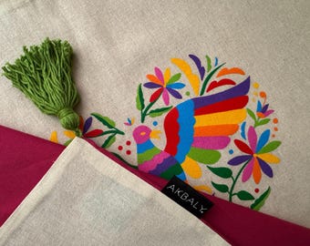 手作りオトミ刺繍枕カバー - メキシコの民芸クッション - Etsy 日本