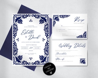 Wedding Invitation & Save the Date Template Set | Modern Wedding Signage, Invitations, RSVP, Details | Easy Canva Edit | Instant Download!