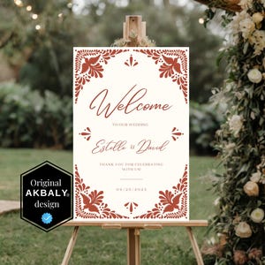 Wedding Welcome Sign Templates, Mexican Talavera Inspired | Set of 3 Formats | Modern Wedding Signage | Easy Canva Edit | Instant Download!