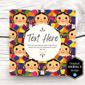 Mexican María Doll Vector Pattern Template. Printable template cover | Digital Files | ClipArt | SVG | PNG | EPS | Editable File | Customize