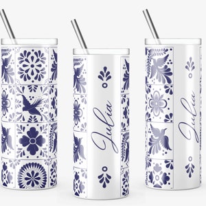 Tumbler Wrap Talavera Add your Name Templates 20oz & 30oz. Sublimation Tumbler Design PNG, Straight Skinny Tumbler Wrap PNG, Sublimation PNG