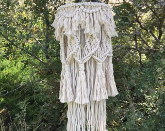 Macrame Chandelier; Macrame Wedding Decor; Wedding Decor; Macrame Nursery Decor; Nursery Decor
