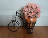 Black Metal Wire Tricycle Planter Stand