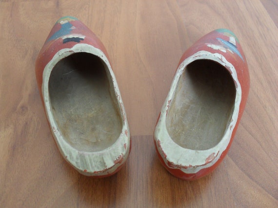 Vintage Dutch Wooden Child Clogs Belgium Hand Pai… - image 5