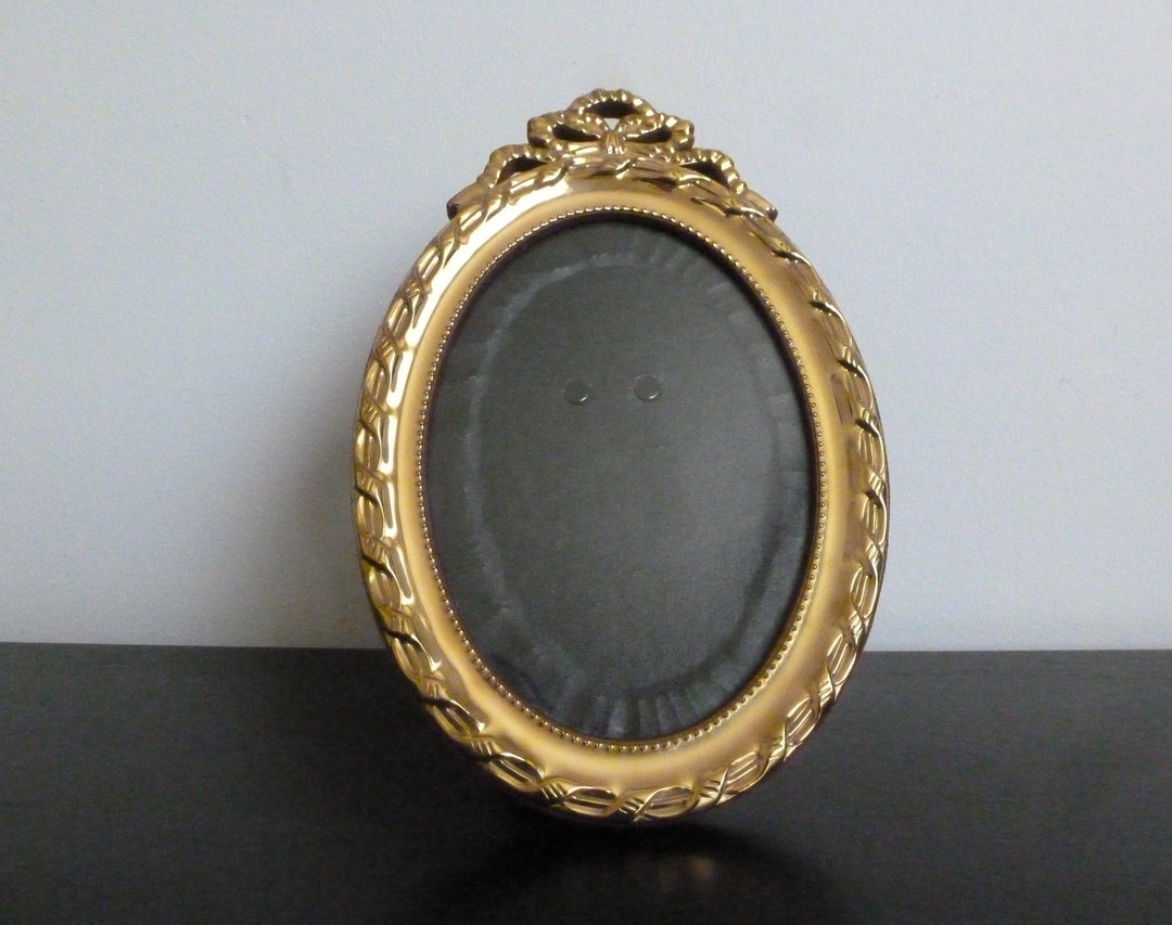 Vintage Brass Ornate Oval Picture Frame 9 1/2 X 6 Etsy