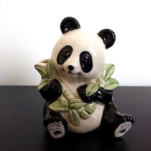 Vintage OCI Omnibus Ceramic Panda Planter, Hand Painted, Vintage Panda Bear Succulent Planter, Herb Planter, Indoor Planter, Plant Pot