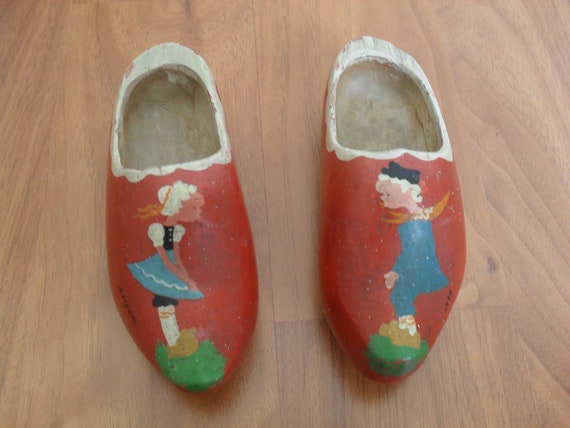 Vintage Dutch Wooden Child Clogs Belgium Hand Pai… - image 2