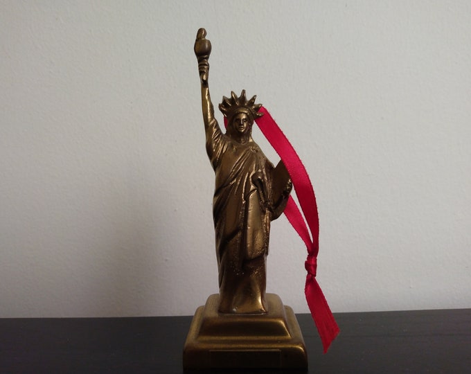 Vintage Statue of Liberty Restoration Hardware Brass Christmas Ornament