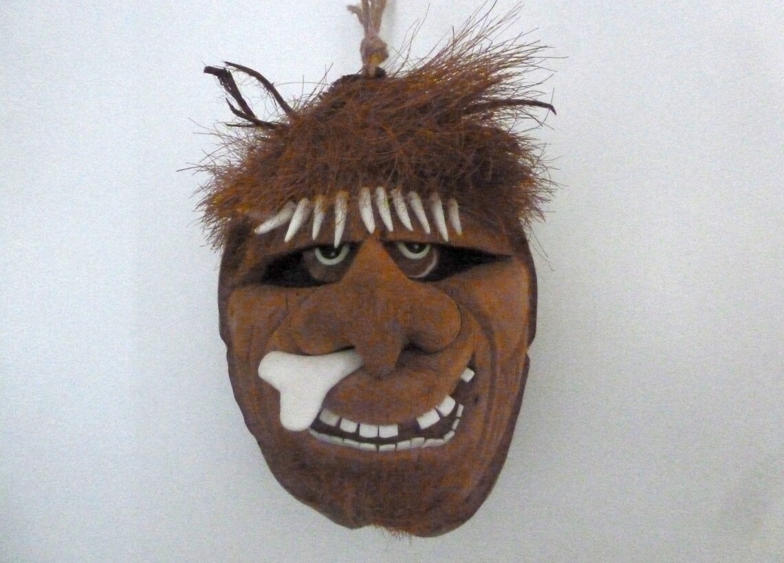 12tall Vintage Carved Coconut Head / Coconut Hanging Etsy