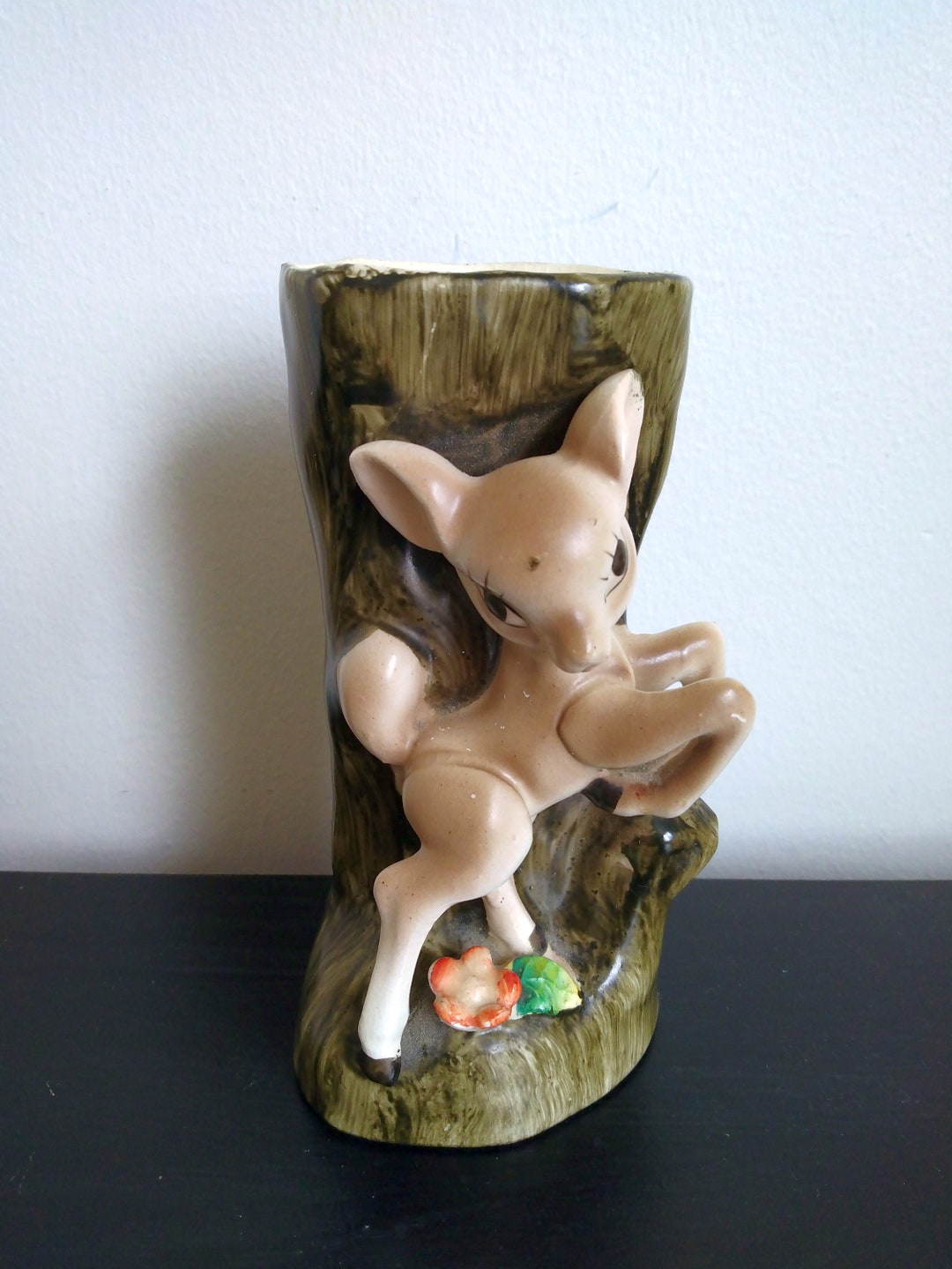 Vintage Deer Vase Long Legs Fawn With Big Eyes Etsy