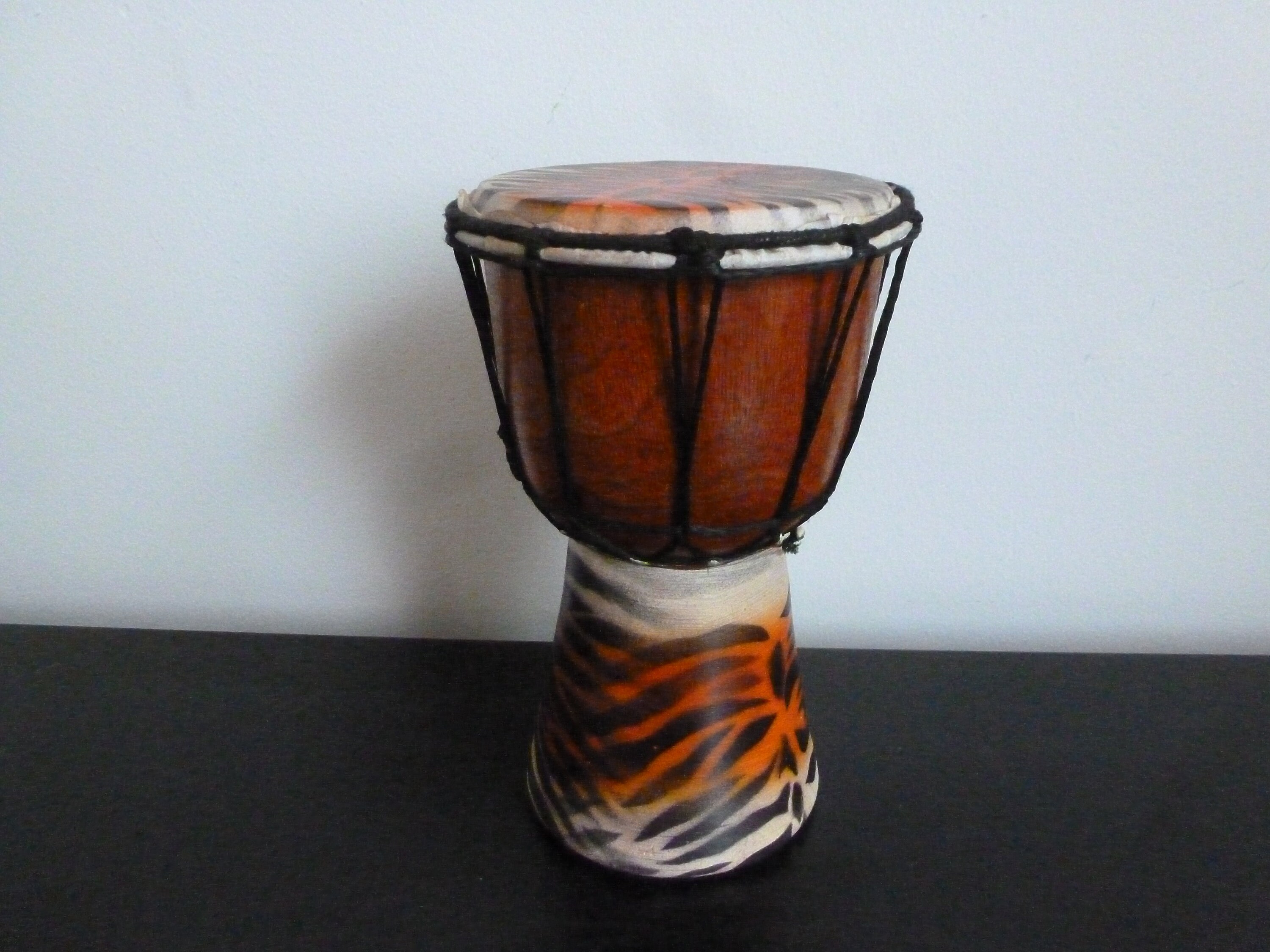 Vintage African Small Drum Musical Instrument Wooden Wood