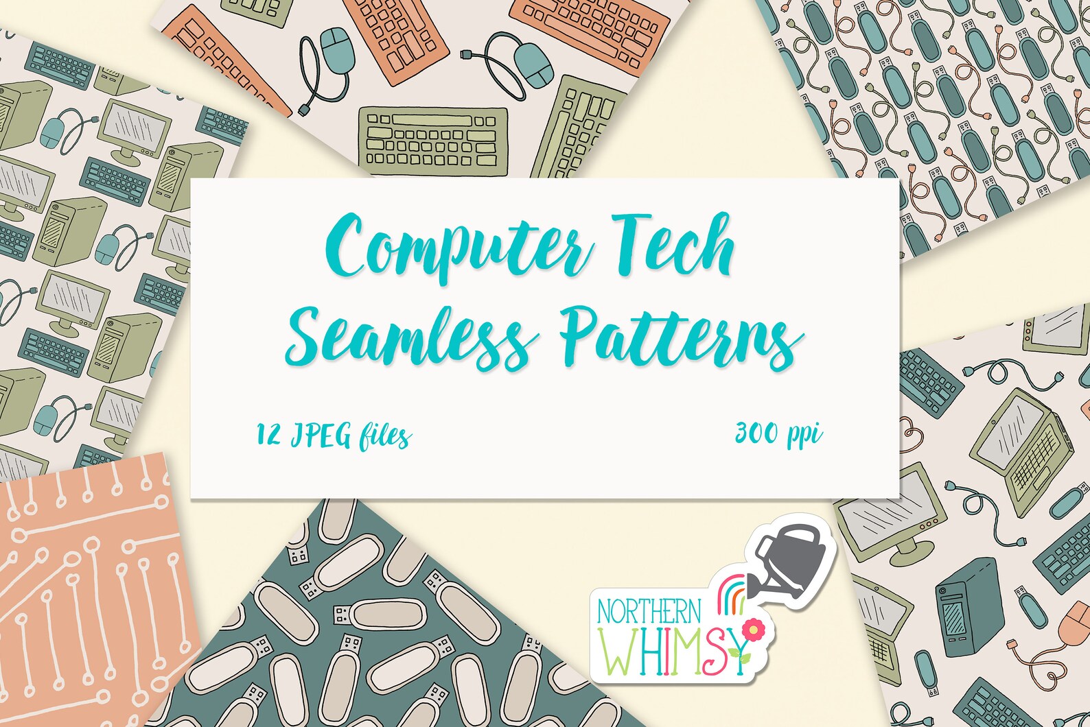 Computer Science & Tech Seamless Patterns | Etsy