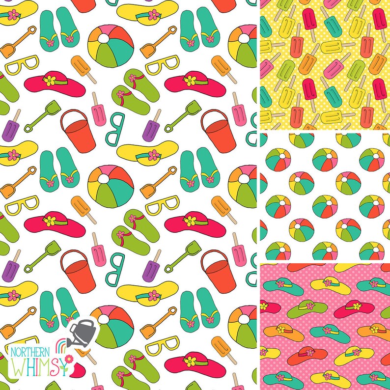 Beach Digital Paper Summer Scrapbook Papers in Tropical Etsy