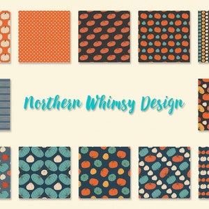 Midnight Pumpkins Digital Paper thanksgiving / autumn seamless patterns image 3