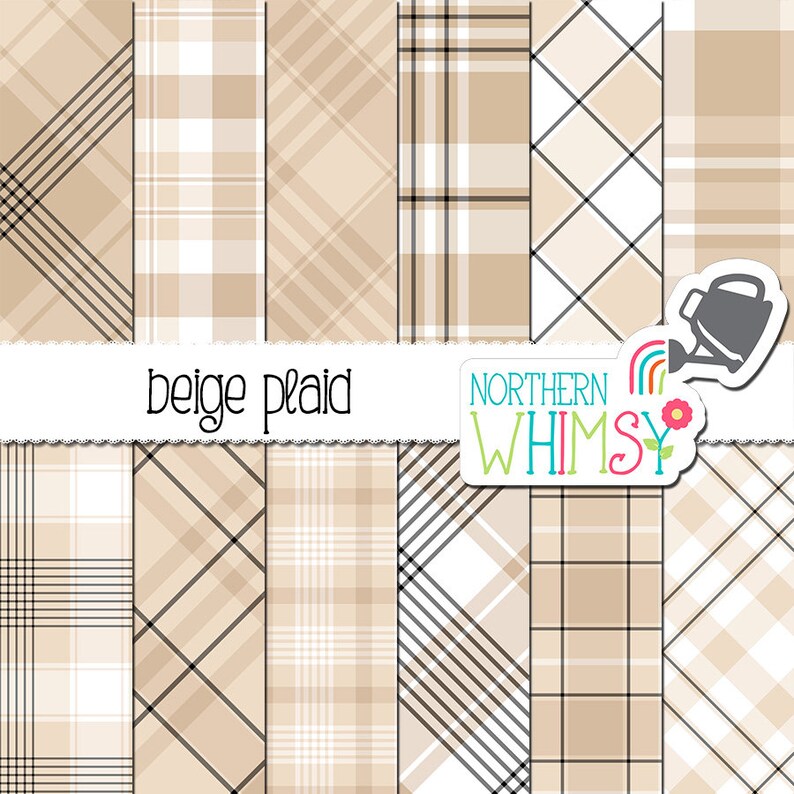 Beige Plaid Digital Paper Neutral Plaid Patterns - Etsy