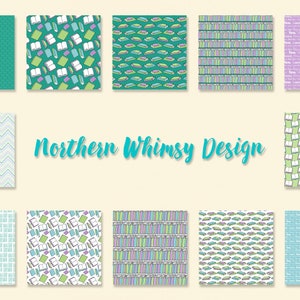 Library Digital Paper Book Lovers Pastel seamless patterns image 3