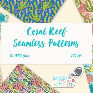Ocean Digital Paper - "Coral Reef" seamless patterns