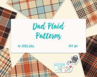 Father's Day Digital Paper - "Dad Plaid" patterns