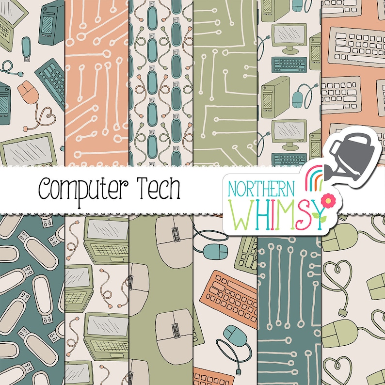 Computer Science & Tech Seamless Patterns image 4