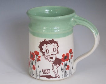 Betty Boop Mug with Poppies