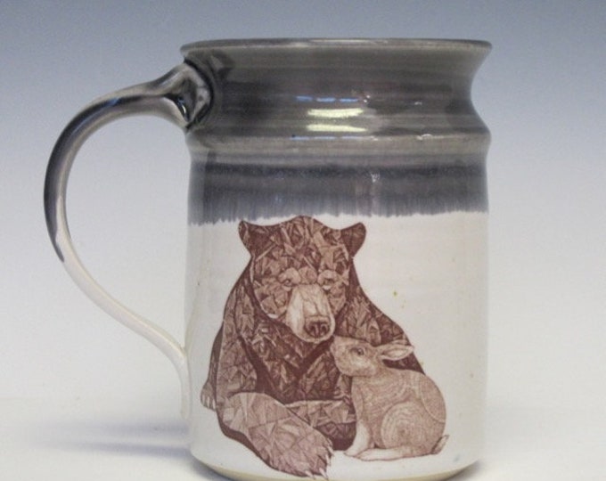 Bear Mug, Animal Mug, handcrafted mug, Animal Lover's Mug Bird Mug, handmade ceramic mug