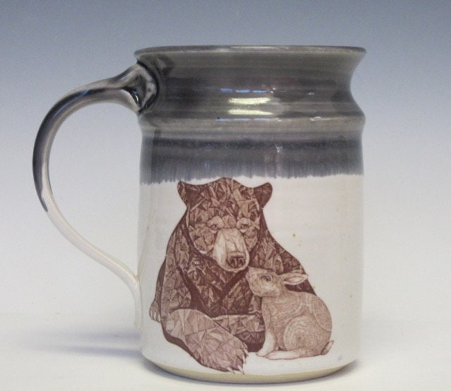 Vintage Non Slip No Spill Coffee Mug-Elephants, Hippo, Rhino Big Butt Bottom