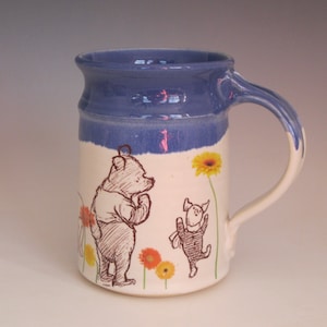 Winnie the Pooh Mug,  handmade ceramic mug, made to order pottery m