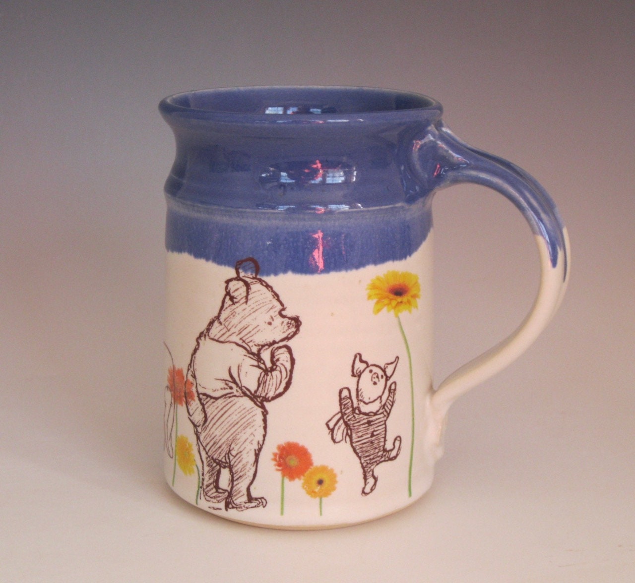 Winnie the Pooh Mug,  handmade ceramic mug, made to order pottery m