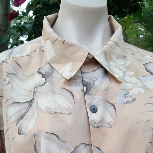 Vintage ** Mens ** Unisex ** Riptide ** Surf ** Hibiscus ** Hawaiian ** Beach ** Summer  ** Shirt **  AUS/3XL