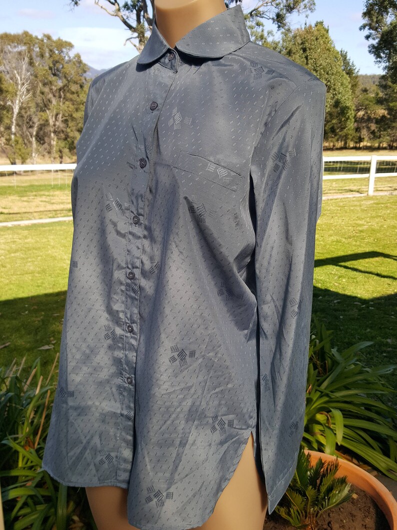 Vintage ** 80/'s ** Embossed ** Button Front ** Pocket ** Prairie ** Country ** Grunge ** Preppie ** Shirt ** Blouse ** SM