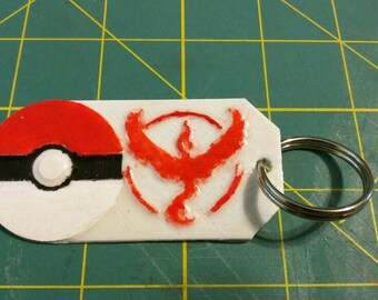 Pokemon Go team Valor backpack tag painted