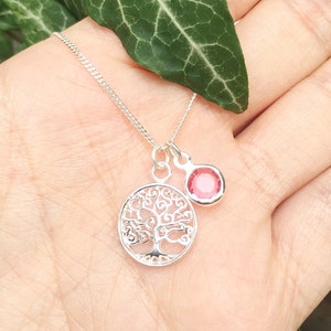 Birthstone necklace, tree of life necklace, custom jewellery, personalised necklace, birthday gift, gifts for her, necklaces for women, gift